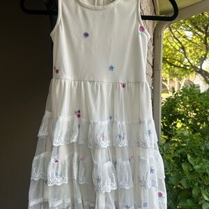 Rare Editions White and Blue Sleeveless Sundress